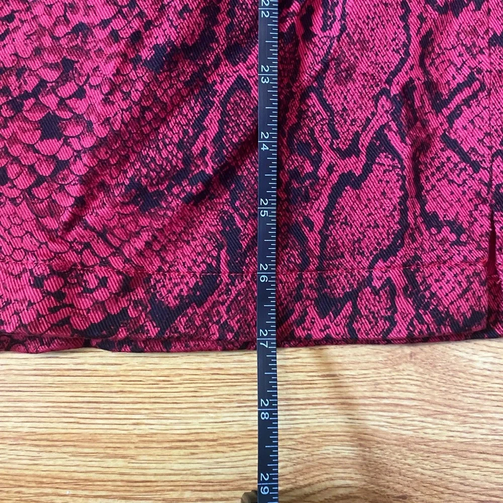 Reformation Morrison Red and Black Snake Print Mini Dress Size 12 - Picture 11 of 11